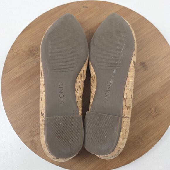 Vionic Shoes Womens Size 7 Cork Pointed Toe Flats Slip-On Orthotic Comfort - Picture 11 of 14